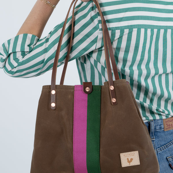 Limited Edition* Field Tan Waxed Canvas Perfect Tote with Webbing