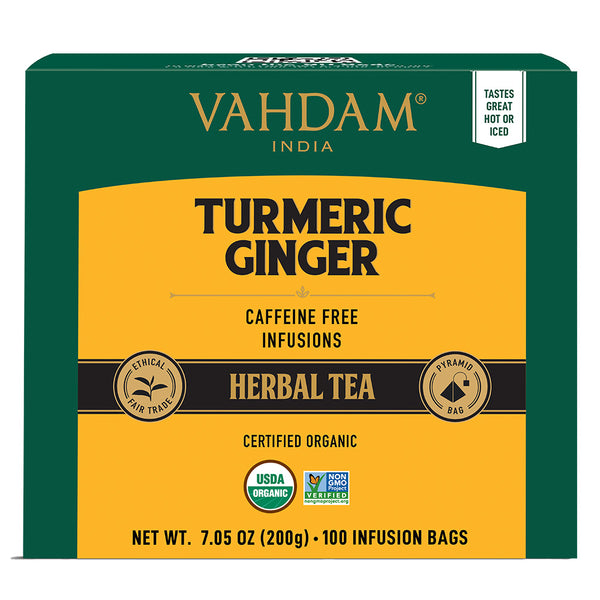 Turmeric Ginger Herbal Tea Tisane, 100 Count