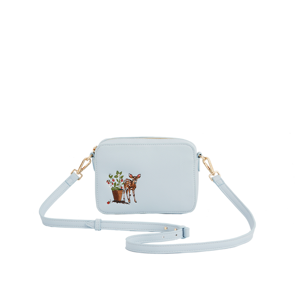 Charlotte Strawberry & Fawn Blue Embroidered Camera Bag