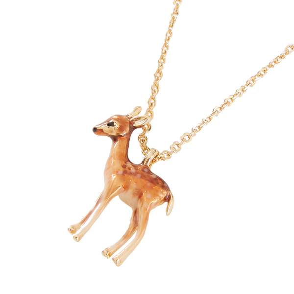Enamel Fawn Necklace