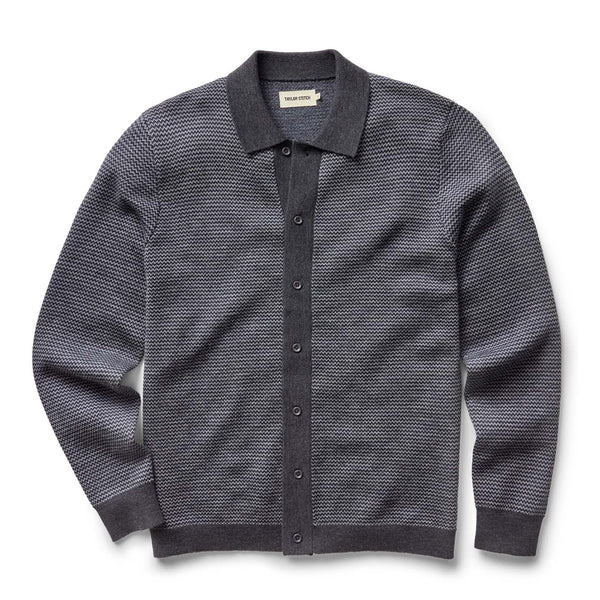 The Nichols Polo in Navy Birdseye Merino