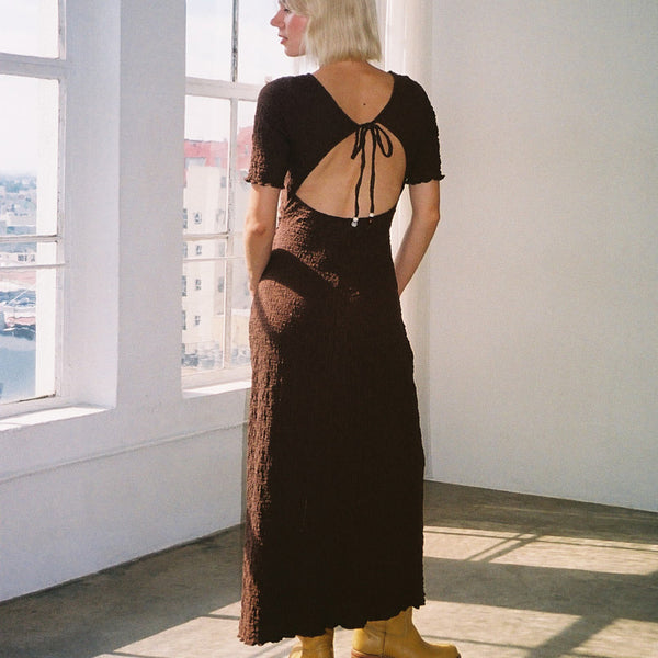 Maya Short Sleeve Dress - Mocha