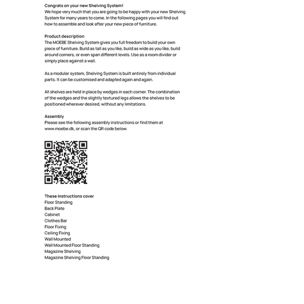 Shelving System Assembly Instructions