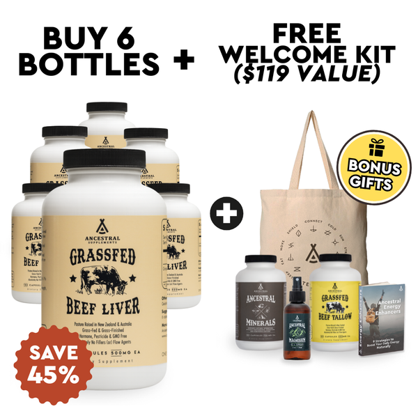Grass Fed Beef Liver 6 Bottles (Plus Free Gifts)