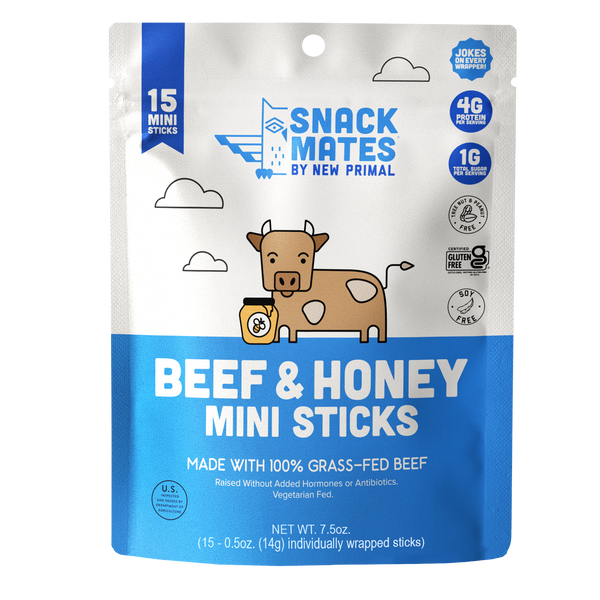 Snack Mates Beef & Honey Mini Meat Sticks Value Pack (15 Mini-Sticks)