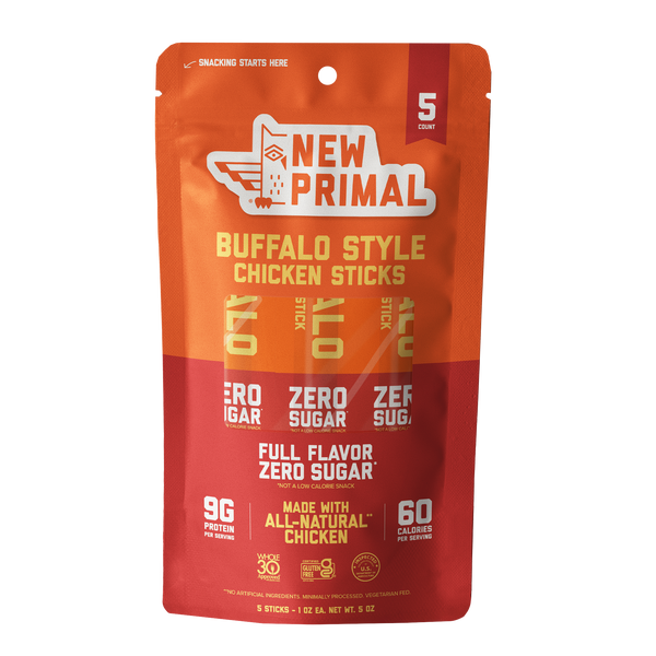 Buffalo Style Chicken Sticks, All-Natural Chicken, Zero Sugar (5 Sticks)