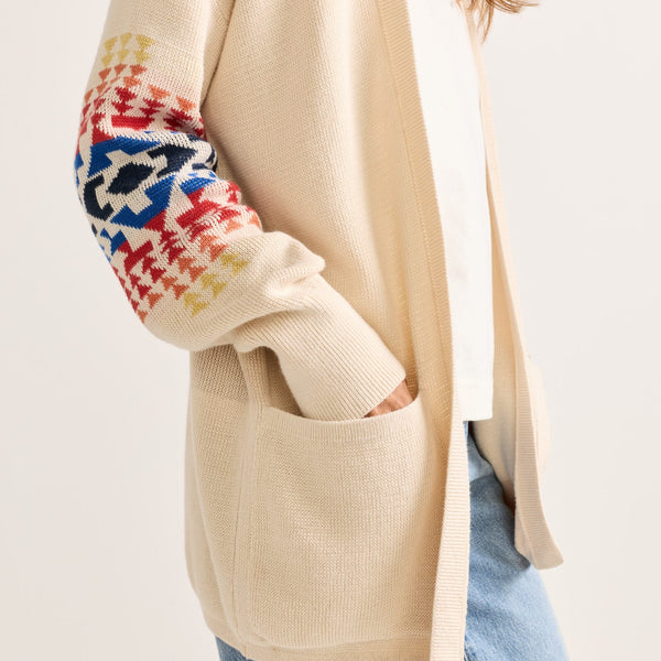 Pendleton Women's Sierra Springs Cotton Cardigan Natural Chief Joseph - TC0161-87528