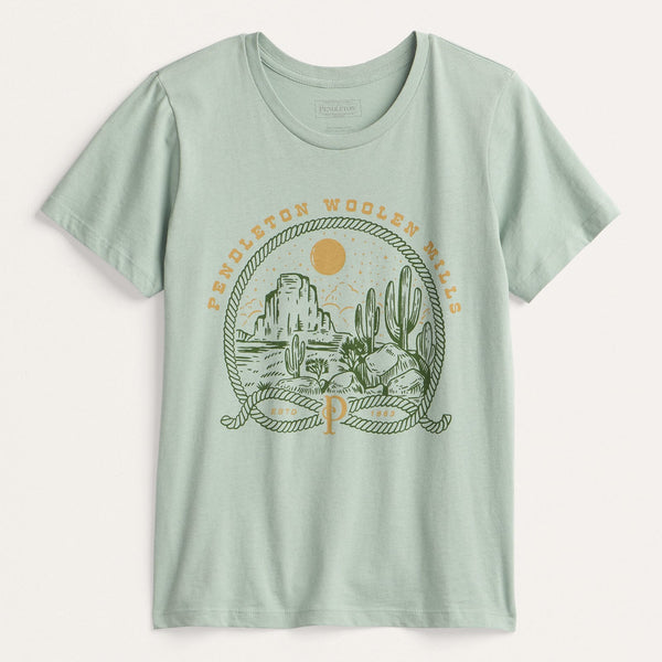 Pendleton Women's Western Oasis Graphic Tee Seafoam - TB436-87559