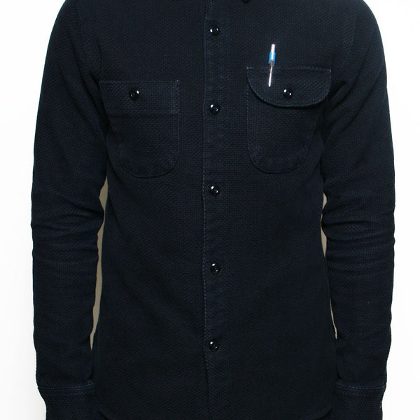Work Shirt // Dyed Black Sashiko