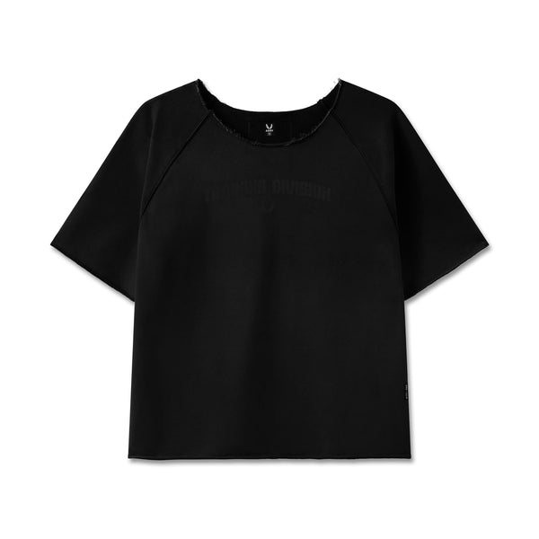 1114. Vintage Raw Hem Pump Cover - Black